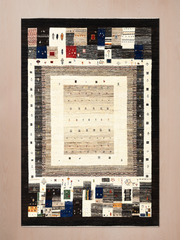 Selim Hand-Knotted Wool Rug – Multi (Blue & Charcoal)