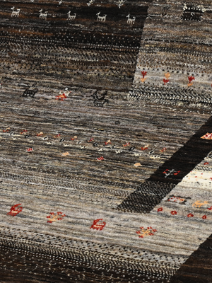 Ghalam Hand-Knotted Wool Rug – Black