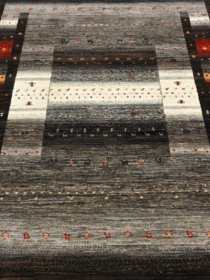 Ghalam Hand-Knotted Wool Rug – Black