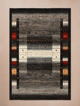 Ghalam Hand-Knotted Wool Rug – Black