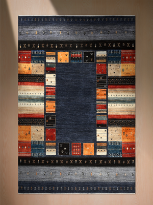 Mavan Hand-Knotted Wool Rug – Midnight Blue
