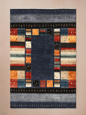 Mavan Hand-Knotted Wool Rug – Midnight Blue
