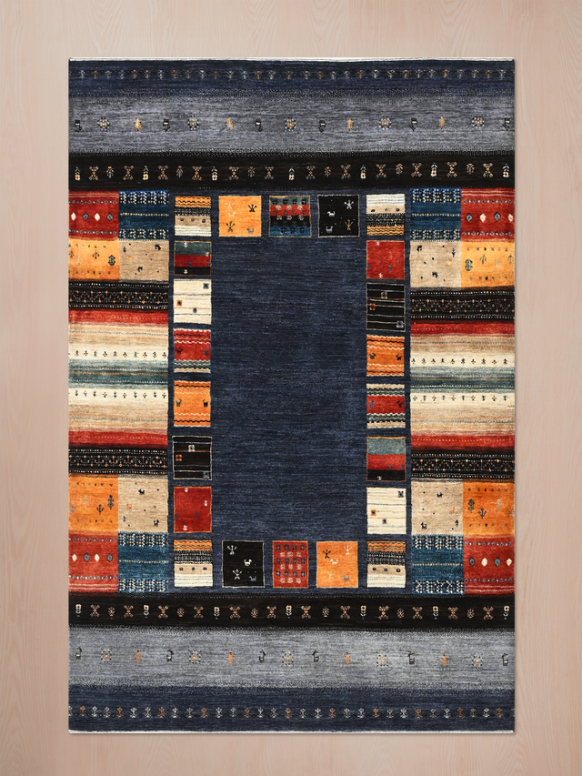 Mavan Hand-Knotted Wool Rug – Midnight Blue