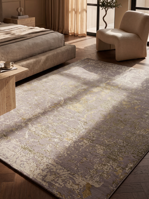 Baha Wool & Bamboo Silk Hand-Knotted Rug - Lilac