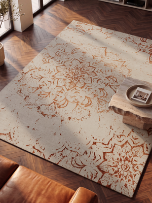 Tracy Wool & Bamboo Silk Hand-Knotted Rug - Rust