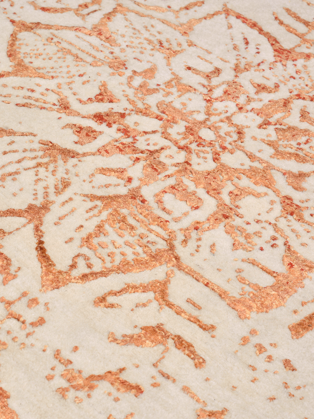 Tracy Wool & Bamboo Silk Hand-Knotted Rug - Rust