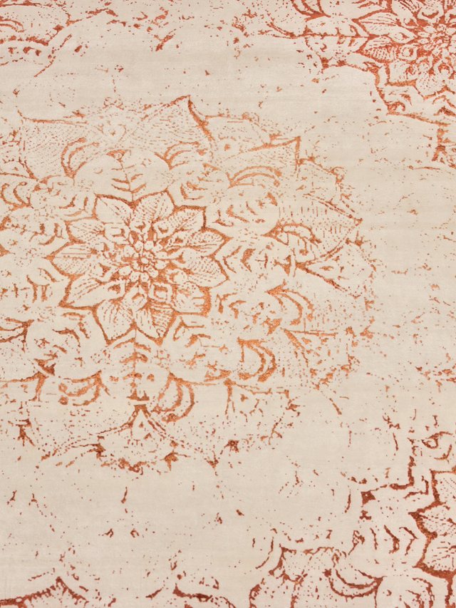 Tracy Wool & Bamboo Silk Hand-Knotted Rug - Rust