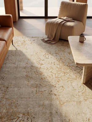 Tracy Wool & Bamboo Silk Hand-Knotted Rug - Orange