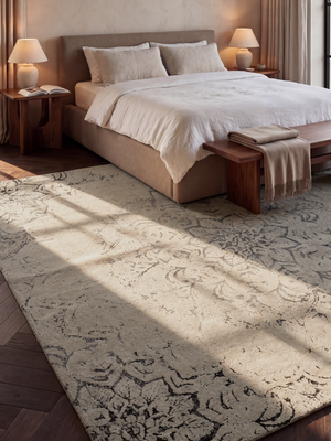 Tracy Wool & Bamboo Silk Hand-Knotted Rug - Charcoal