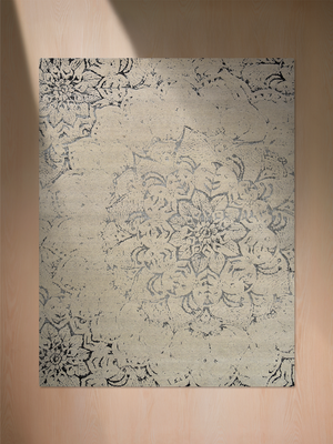 Tracy Wool & Bamboo Silk Hand-Knotted Rug - Charcoal