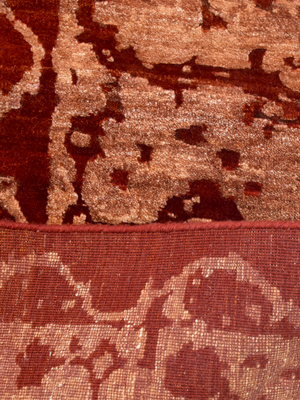 Alven Hand-knotted Wool & Bamboo Silk Rug - Red