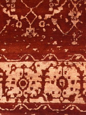 Alven Hand-knotted Wool & Bamboo Silk Rug - Red