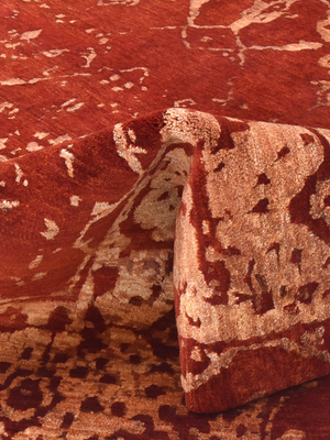 Alven Hand-knotted Wool & Bamboo Silk Rug - Red