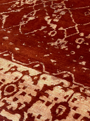 Alven Hand-knotted Wool & Bamboo Silk Rug - Red