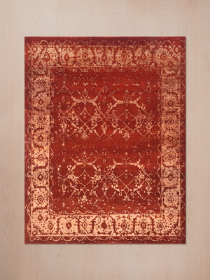 Alven Hand-knotted Wool & Bamboo Silk Rug - Red
