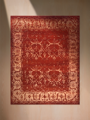 Alven Hand-knotted Wool & Bamboo Silk Rug - Red