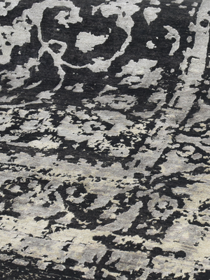 Mavik Hand-knotted Wool & Bamboo Silk Rug - Charcoal