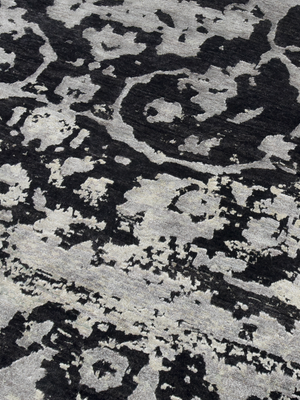 Mavik Hand-knotted Wool & Bamboo Silk Rug - Charcoal