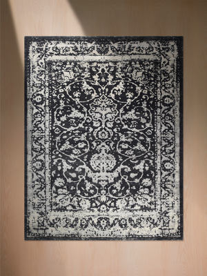 Mavik Hand-knotted Wool & Bamboo Silk Rug - Charcoal