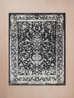 Mavik Hand-knotted Wool & Bamboo Silk Rug - Charcoal