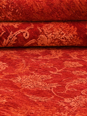 Tessara Hand-knotted Wool & Bamboo Silk Rug - Red