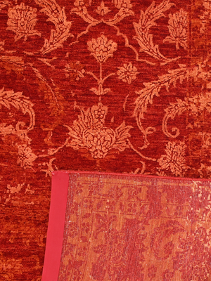 Tessara Hand-knotted Wool & Bamboo Silk Rug - Red