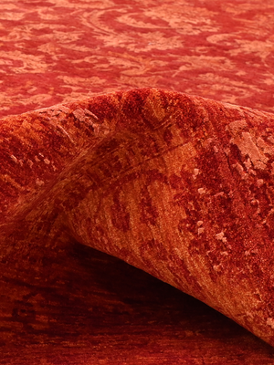 Tessara Hand-knotted Wool & Bamboo Silk Rug - Red