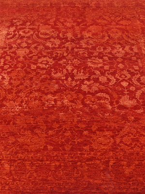 Tessara Hand-knotted Wool & Bamboo Silk Rug - Red