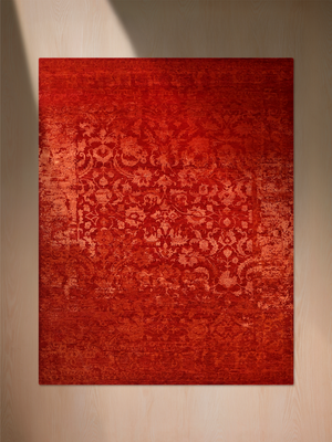 Tessara Hand-knotted Wool & Bamboo Silk Rug - Red