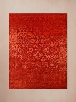 Tessara Hand-knotted Wool & Bamboo Silk Rug - Red
