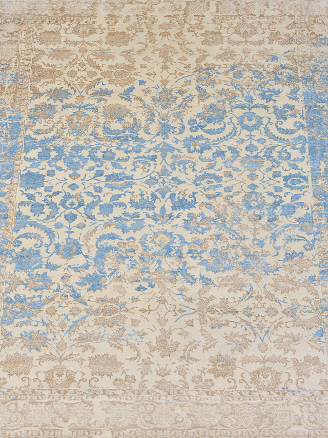 Parin Wool & Bamboo Silk Hand-Knotted Rug - Beige