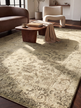 Parin Wool & Bamboo Silk Hand-Knotted Rug - Khaki