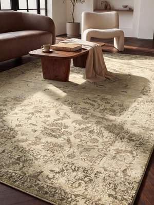 Parin Wool & Bamboo Silk Hand-Knotted Rug - Khaki