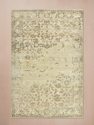 Parin Wool & Bamboo Silk Hand-Knotted Rug - Khaki