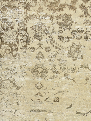 Parin Wool & Bamboo Silk Hand-Knotted Rug - Khaki