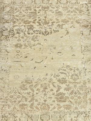 Parin Wool & Bamboo Silk Hand-Knotted Rug - Khaki
