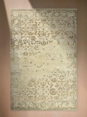 Parin Wool & Bamboo Silk Hand-Knotted Rug - Khaki