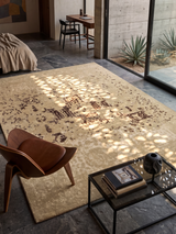 Qavi Wool & Bamboo Silk Hand-Knotted Rug - Khaki