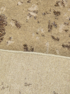 Qavi Wool & Bamboo Silk Hand-Knotted Rug - Khaki
