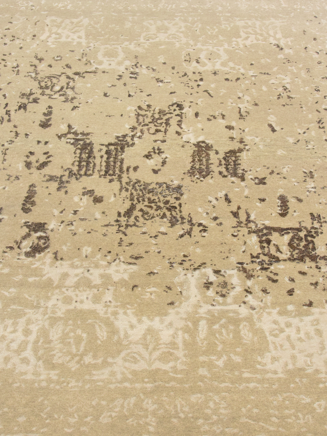 Qavi Wool & Bamboo Silk Hand-Knotted Rug - Khaki