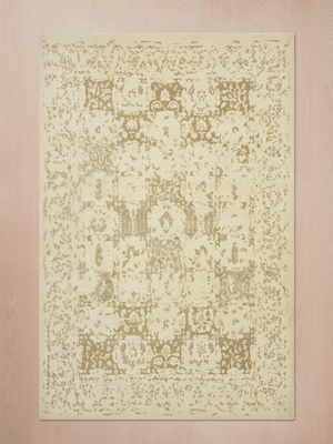 Qavi Wool & Bamboo Silk Hand-Knotted Rug - Beige