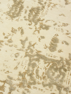 Qavi Wool & Bamboo Silk Hand-Knotted Rug - Beige