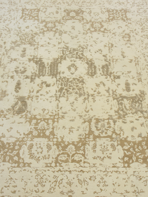 Qavi Wool & Bamboo Silk Hand-Knotted Rug - Beige