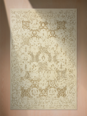 Qavi Wool & Bamboo Silk Hand-Knotted Rug - Beige