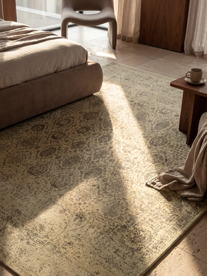 Ronak Wool & Bamboo Silk Hand-Knotted Rug - Khaki