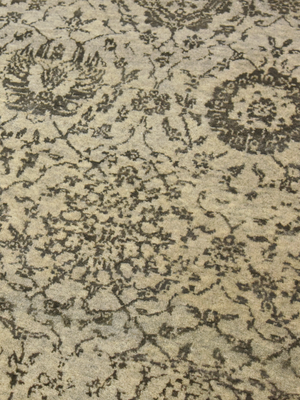 Ronak Wool & Bamboo Silk Hand-Knotted Rug - Khaki