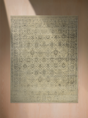 Ronak Wool & Bamboo Silk Hand-Knotted Rug - Khaki