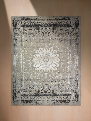 Vorlen Hand-knotted Wool & Bamboo Silk Rug - Brown