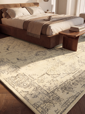 Sama Wool & Bamboo Silk Hand-Knotted Rug - Beige