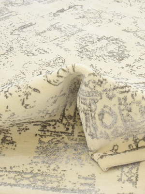 Sama Wool & Bamboo Silk Hand-Knotted Rug - Beige